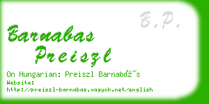 barnabas preiszl business card